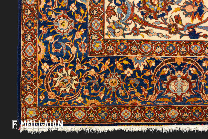 Tappeto Persiano Vintage Isfahan Trama e Ordito Di Seta n°:85039872